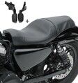 Doppel Sitzbank Set für Harley Sportster 1200 CA Custom 14-16 + Fussrasten S-AA4