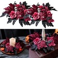 Wunderschöne Blumenkränze aus Stoff mit integrierten Kerzenhaltern 2er Set
