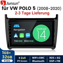 9” Android 14 Autoradio Carplay Für VW Polo 6R 6C 9N 2008-2020 GPS NAVI WiFi DSP