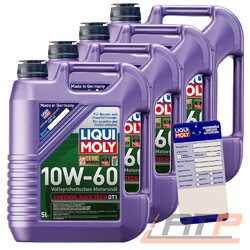 4x 5 L = 20 LITER LIQUI MOLY SYNTHOIL RACE TECH GT1 10W-60 MOTOR-ÖL MOTOREN-ÖL### INKL. ÖLWECHSEL-ANHÄNGER ###