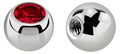 SET 2 Piercing Schmuck Titan Ersatz Verschluss Kugeln mit Kristall Stein 1,6x5mm