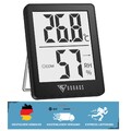 Digitales Mini Thermometer & Hygrometer mit LCD und Smiley-Indikator, 4,5cm