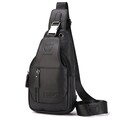 Herren Brusttasche Echtes Leder Umhängetasche Schultertasche CrossBody Sling Bag