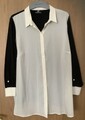 Emilia Lay Peter Hahn Edle Bluse Hemd Schwarz Beige Gr. 54 Neu