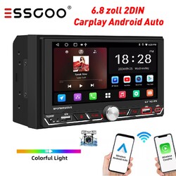 2 DIN 6.8" Autoradio Wireless Apple Carplay Android Auto AM FM RDS Bluetooth USB