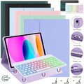 Beleuchtet Tastatur mit Hülle für iPad A16 11/10/9/8/7th Pro Air 11 M3 M2 QWERTZ