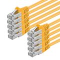 10 Stück 0,5m CAT.5e Kabel F/UTP Patchkabel gelb Netzwerkkabel RJ45 LAN DSL 10x