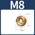 Sechskantmuttern Messing DIN 934 M1,4 M1,6 M2 M2,5 M3 M4 M5 M6 bis M24 Muttern