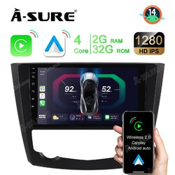 Für Renault Kadjar 2015-2019 Autoradio Android 14 Carplay GPS 9" 2+32G BT DSP FM
