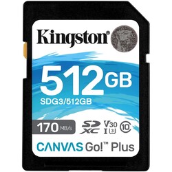 SD Card 512GB Kingston SDXC Canvas Go Plus C10 retail SDG3/512GB (0740617301571)