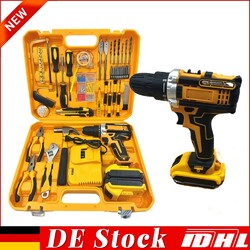 21V Akkuschrauber Set Akku-Bohrschrauber Akkubohrer Bohrmaschine mit 6 Bohrer