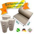 5x Hanfmatte, Hamp Pad, Pipipad 60cm x 40cm x 5mm für Nager, Stall, Gehege, Hase
