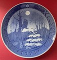 Royal Copenhagen Wandteller 1974 Winter Twilight Vinterskumring