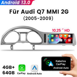 Android13 10.25" Autoradio CarPlay GPS Navi für Audi Q7 4L MMI High 2G 2005-2009