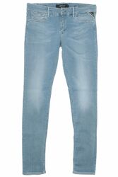 Replay Luz Jeans Hose Damen Skinny Fit Hyperfflex Blau Stretch Denim Used Look