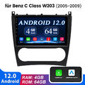 64GB Mercedes Benz C/CLK KLASSE W203 Android 12 Auto Radio Navi GPS CarPlay SWC