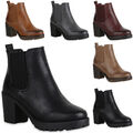 Damen Chelsea Boots Warm Gefütterte Stiefelette Plateau Schuhe 819841 Trendy Neu