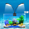 15W LED Aquarium Aquarien Beleuchtung Laterne Aufsetzleuchte KlemmLampe 2 Kopf