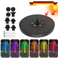 Springbrunnen 6 LED RGB Solar Pumpe Teichpumpe Garten Fontäne Wasserspiel DE