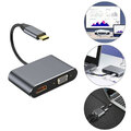 4-in-1 Hub Typ C USB C auf zu USB 3.0 USB C VGA Ladekabel PD Adapter Kabel Black