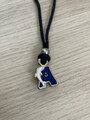 Kette Delfin Buchstabe A Silber Blau Schwarz Kinder Meer