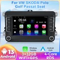 7IN Android 13 Autoradio BT GPS Carplay Radio 32GB Für VW GOLF 5-6/Passat Skoda
