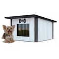 Hundehütte outdoor Isoliert Höhle Winterfest Holz Katzenhaus 57x48cm M Farbe1