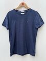 T-Shirt Tommy Denim Hilfiger Baumwolle marineblau einfaches Logo - Größe L Large
