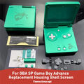 Für Gameboy GBA Advance SP Gehäuse Ersatz Shell Housing+Displayscheibe Smaragd.