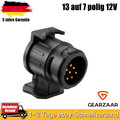 Adapter von 7-polig Fahrzeug auf 13-polig Anhänger kurze Ausführung KFZ PKW