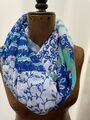 Modische Accessoires Tücher & Schals LOOP BLAU TÜRKIS gemustert Streifen floral