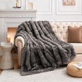 HOMFINE Luxus Kunstfell Überwurf Decke - Lange Flauschige Super Dicke Decke für
