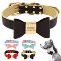 Personalisiert Fliege Hundehalsband Lederhalsband mit Namen Gravur Weiches XS-XL