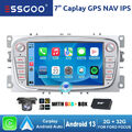 7" Carplay DAB+ Android 13 Autoradio GPS Nav Für Ford Focus Mondeo 4 Galaxy +Kam