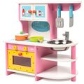 Kinderküche für Kinder mit Küchen-Zubehör Spielzeug Holz Koch Pretend-Spielset