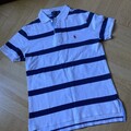 Poloshirt, Größe S. Von Polo, Ralph Lauren Custom Fit Weiß Mit Blauen Streifen