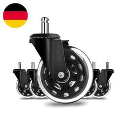 Bürostuhlrollen, 5Er-Set, Hartbodenrollen, 11 Mm X 22 Mm, Bürostuhlrollen, Ersat