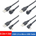 USB 2.0 A Stecker Auf Micro USB 90 Grad Winkel Kabel 0.3m 0.5m 1m 1.5m Lange