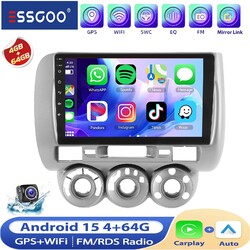 Android15 Carplay 4+64G Autoradio GPS Navi RDS Wifi BT für Honda Jazz II 2002-07