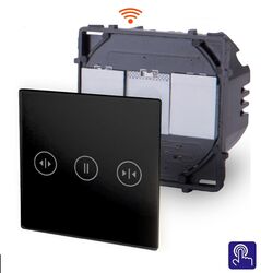WIFI Touch Lichtschalter Steckdose Jalousieschalter Aluminium WLAN Glas Schwarz
