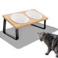 Katzen doppelnapf Katzenfutterstation Erhöhter Napf rutschfest Kunststoff