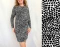 Marimekko Kleid, schwarz-weißes geometrisches Jerseykleid, Größe S, Finnland