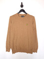 Lyle & Scott Pullover mit Zopfmuster Größe M Herren braun Baumwolle Merinowolle Sweater