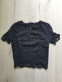 Esprit süße Bluse / T-Shirt Gr. 32 / 2XS / XXS mit Spitze schwarz * wie Neu *