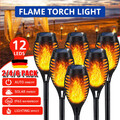 72 LED Solarleuchte Garten Beleuchtung Solar Licht Lampe Fackel Leuchte Flamme