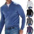Herren Strickpullover Herren Casual Style mit V-Ausschnitt und halben Reißversc