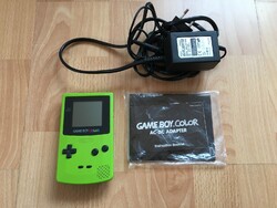 Nintendo Game Boy Color Grün + AC-DC Adapter Ladekabel (Gameboy Lime Green)