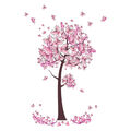  Romantische Rosa Schmetterling Baum Decals DIY Kunst Wandbild Decor Entfernbare