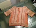 Strickpullover Beige Orange Gr. 42 Handarbeit Designer