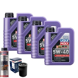 Motoröl 5W40 LIQUI MOLY Synthoil High Tech 4L+BOSCH Ölfilter +Ölschlammspülung
